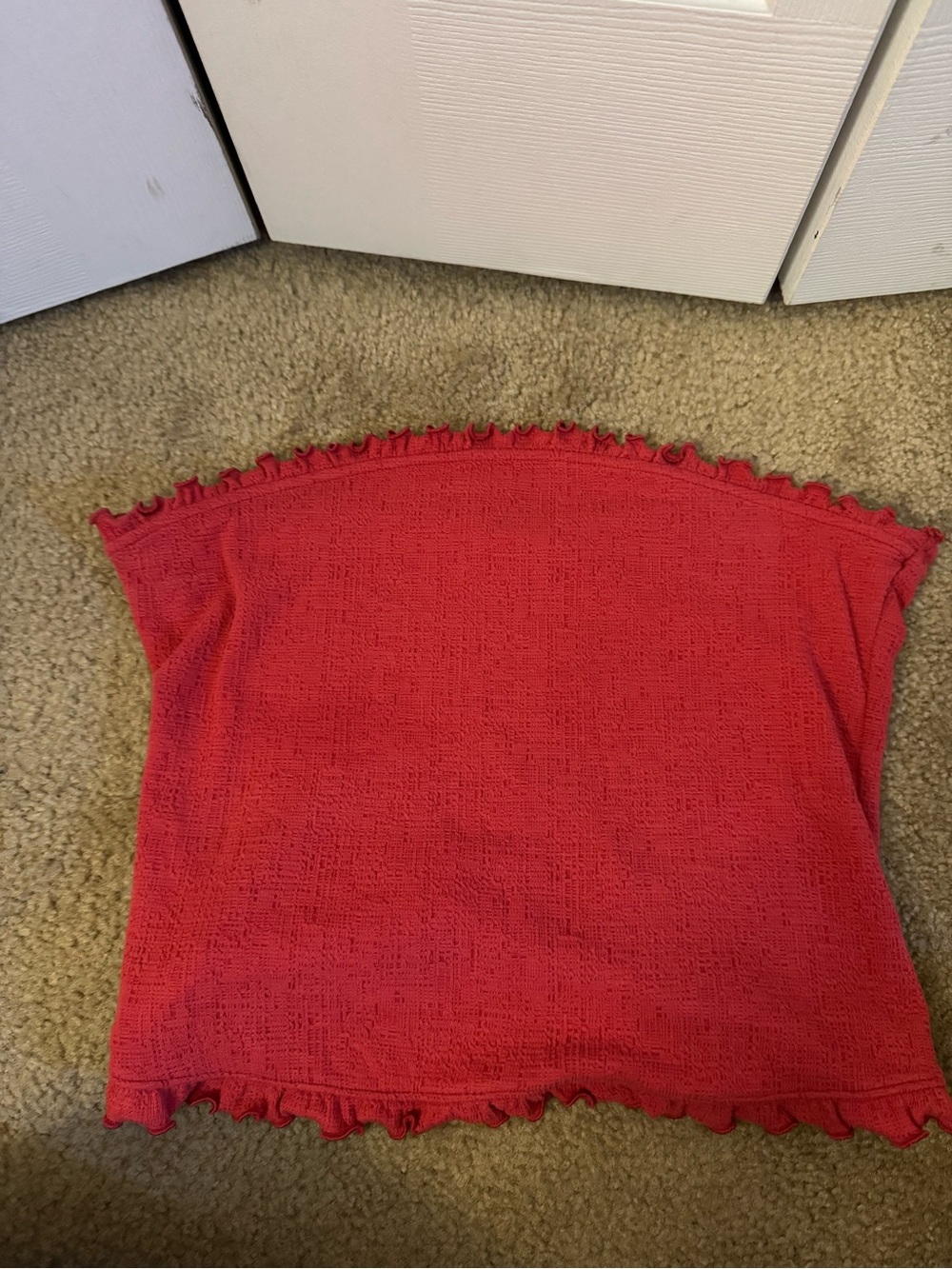 Universal Thread Women’s Red Ruffle-Trim Tube Top - Picture 3 of 4